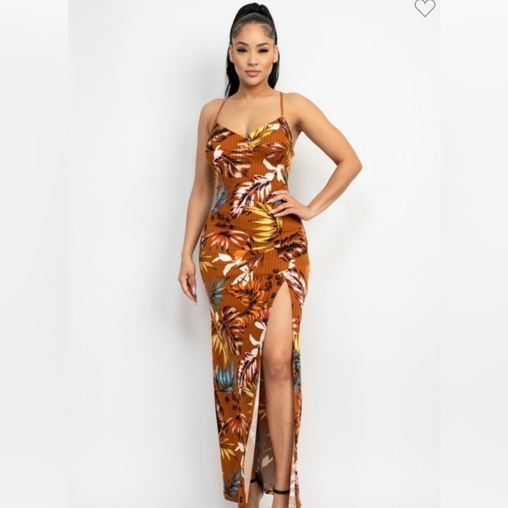 Sexy spaghetti strap, maxi dress with side split
